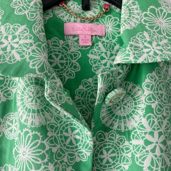 Lilly Pulitzer Kiera Coat Green Bean Day Dreamer Jacquard Jacket S - Picture 4 of 8